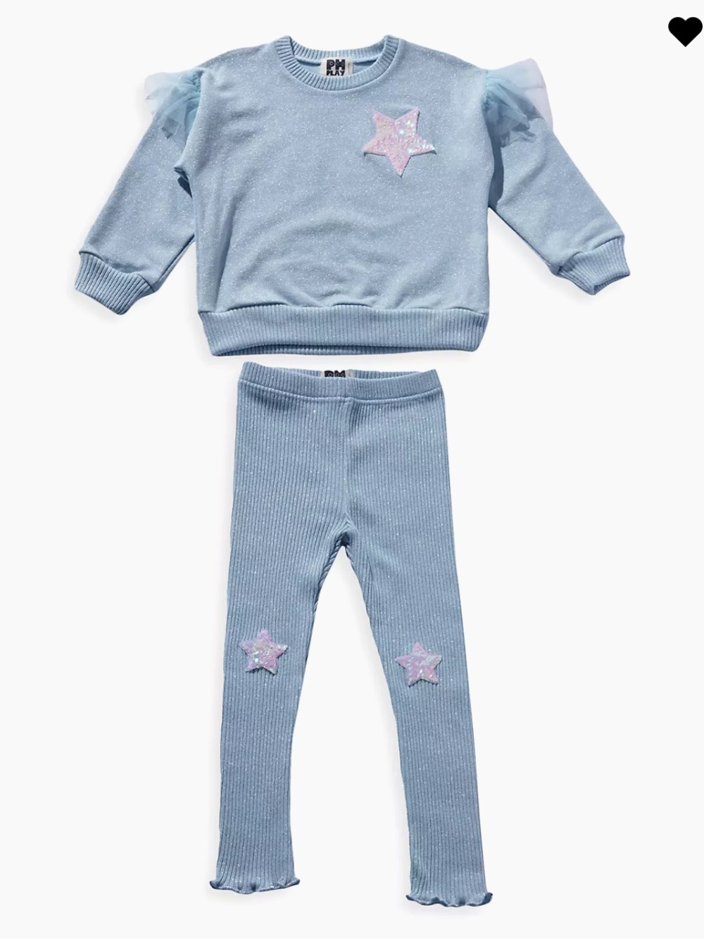 Petit Hailey Girls Sky Blue Star Sweatshirt & Leggings Set